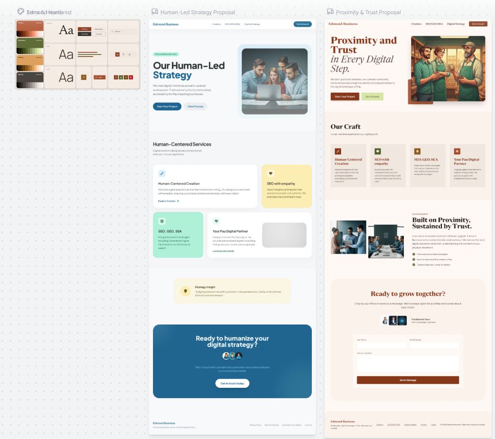 Maquettes via Google Stitch